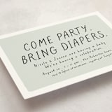 "Bring diapers" - Baby Shower Invitations in Mint by Lea Delaveris - Detail