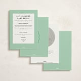 "Vintage Classic" - Baby Shower Invitations in Mint by Jen Ramsey - Back of Card Options