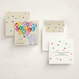 "Elephant Parade" - Baby Shower Invitations in Cream by Harriet Richter - Assembled