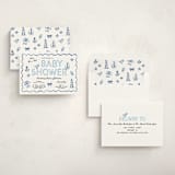 "Nautical doodles" - Baby Shower Invitations in Denim by Cass Loh - Assembled