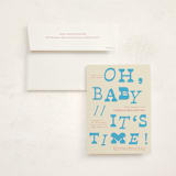 "Oh Baby It's Time" - Baby Shower Invitations in Blueberry by Kartika Paramita - With Envelope