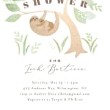 "Baby sloth" - Baby Shower Invitations in Fern by Jennifer Wick - Detail