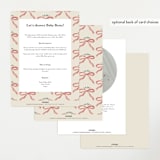 "Ribbon Stripe Holiday" - Baby Shower Invitations in Eggnog by Chris Griffith - Back of Card Options
