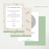 "Wrapped Up" - Baby Shower Invitations in Pistachio by Olivia Kanaley Inman - Back of Card Options