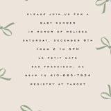 "Wrapped Up" - Baby Shower Invitations in Pistachio by Olivia Kanaley Inman - Detail