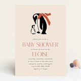 "Penguin Print" - Baby Shower Invitations in Scarlet by Lauren Jinhee - Front