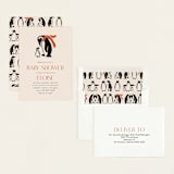 "Penguin Print" - Baby Shower Invitations in Scarlet by Lauren Jinhee - Assembled