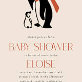 "Penguin Print" - Baby Shower Invitations in Scarlet by Lauren Jinhee - Detail