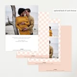 "Springtime Bunnies" - Baby Shower Invitations in Blush by Jennifer Wick - Back of Card Options