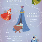 "Disney Fairies Flora, Fauna & Merryweather" - Baby Shower Invitations in Magic by Yuliya Evseeva - Detail