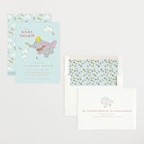 "Disney's Baby Dumbo" - Baby Shower Invitations in Baby Blue by Kanika Mathur - Assembled