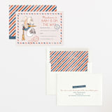 "Disney's Dumbo Stork Baby on the Way" - Baby Shower Invitations in Navy by Claudia Orengo - Assembled