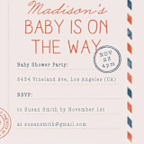 "Disney's Dumbo Stork Baby on the Way" - Baby Shower Invitations in Navy by Claudia Orengo - Detail