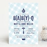 "B(A)B(Y)Q" - Baby Shower Invitations in Sky Blue by Lauren Chism - Front