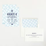 "B(A)B(Y)Q" - Baby Shower Invitations in Sky Blue by Lauren Chism - Assembled