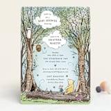 "Disney's Winnie the Pooh in the Wood" - Baby Shower Invitations in Sky by Becky Nimoy - Front