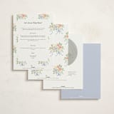 "Bitty Bouquet" - Baby Shower Invitations in Periwinkle by Paper Raven Co. - Back of Card Options