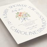 "Bitty Bouquet" - Baby Shower Invitations in Periwinkle by Paper Raven Co. - Detail