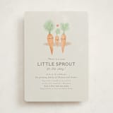 "Little Sprout" - Baby Shower Invitations in Grain by Itsy Belle Studio - Front