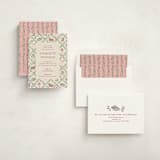 "Trellis" - Baby Shower Invitations in Mulberry by Sarah Knight - Assembled