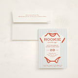 "Rookie Season" - Baby Shower Invitations in Cherry by Paper Raven Co. - With Envelope