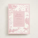 "Baby Toile" - Baby Shower Invitations in Blush by Teju Reval - Front