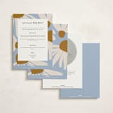 "Flower Sprinkle" - Baby Shower Invitations in Sky by Aviva Atri - Back of Card Options