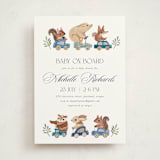 "woodland cars" - Baby Shower Invitations in Navy by Vivian Yiwing - Front