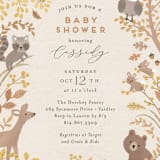 "Woodland autumn" - Baby Shower Invitations in Pumpkin by Jennifer Wick - Detail