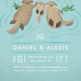 "Little Otters" - Baby Shower Invitations in Aqua by Jennifer Wick - Detail