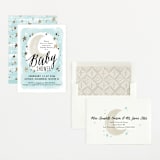 "Moonlit" - Baby Shower Invitations in Sky by Alethea and Ruth - Assembled
