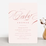 "Classique" - Baby Shower Invitations in Peony by Carolyn MacLaren - Front