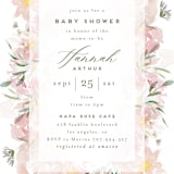 "Flora Fest" - Baby Shower Invitations in Blush by Leah Bisch - Detail
