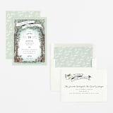 "Victorian Forest Scene" - Baby Shower Invitations in Mint by Becky Nimoy - Assembled