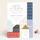 "Modern new kid on the block" - Baby Shower Invitations in Sky by Alethea and Ruth - Front