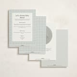 "Charming" - Baby Shower Invitations in Sky by Lea Delaveris - Back of Card Options