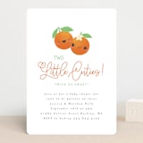 "Two Little Cute" - Baby Shower Invitations in Pumpkin by Itsy Belle Studio - Front
