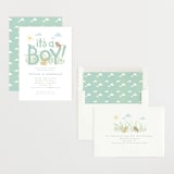 "Little pups" - Baby Shower Invitations in Mint by Jennifer Wick - Assembled
