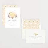 "Little Chick" - Baby Shower Invitations in Blush by Carolyn MacLaren - Assembled