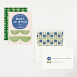 "Bold Blossom" - Baby Shower Invitations in Bluebell by Lehan Veenker - Assembled