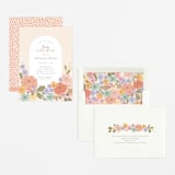 "Petite Garden" - Baby Shower Invitations in Flamingo by Jennifer Wick - Assembled