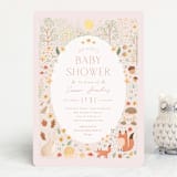 "Baby shower in the forest" - Baby Shower Invitations in Salmon by Sabrin Deirani - Front