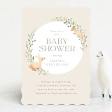 "Woodland" - Baby Shower Invitations in Greige by Itsy Belle Studio - Front