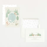 "Forest Friends" - Baby Shower Invitations in Seafoam by Jennifer Wick - Assembled
