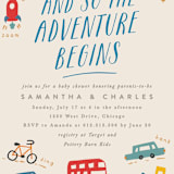 "Adventure Begins" - Baby Shower Invitations in Blue Jay by Creo Study - Detail