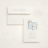 "Botanical Blocks" - Baby Shower Invitations in Baby Blue by Itsy Belle Studio - With Envelope