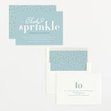 "Scattered Sprinkles" - Baby Shower Invitations in Sky by Lauren Chism - Assembled