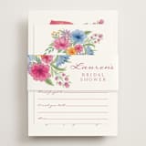 "Tea Party" - Bridal Shower Invitations in Hibiscus by Paper Sun Studio - Assembled with Belly Band