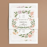 "Flower Shower Surround" - Bridal Shower Invitations in Petal by Paper Sun Studio - Matching Bellyband
