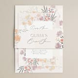 "spring blossom" - Bridal Shower Invitations in Blush by Nicoletta Savod - Matching Bellyband